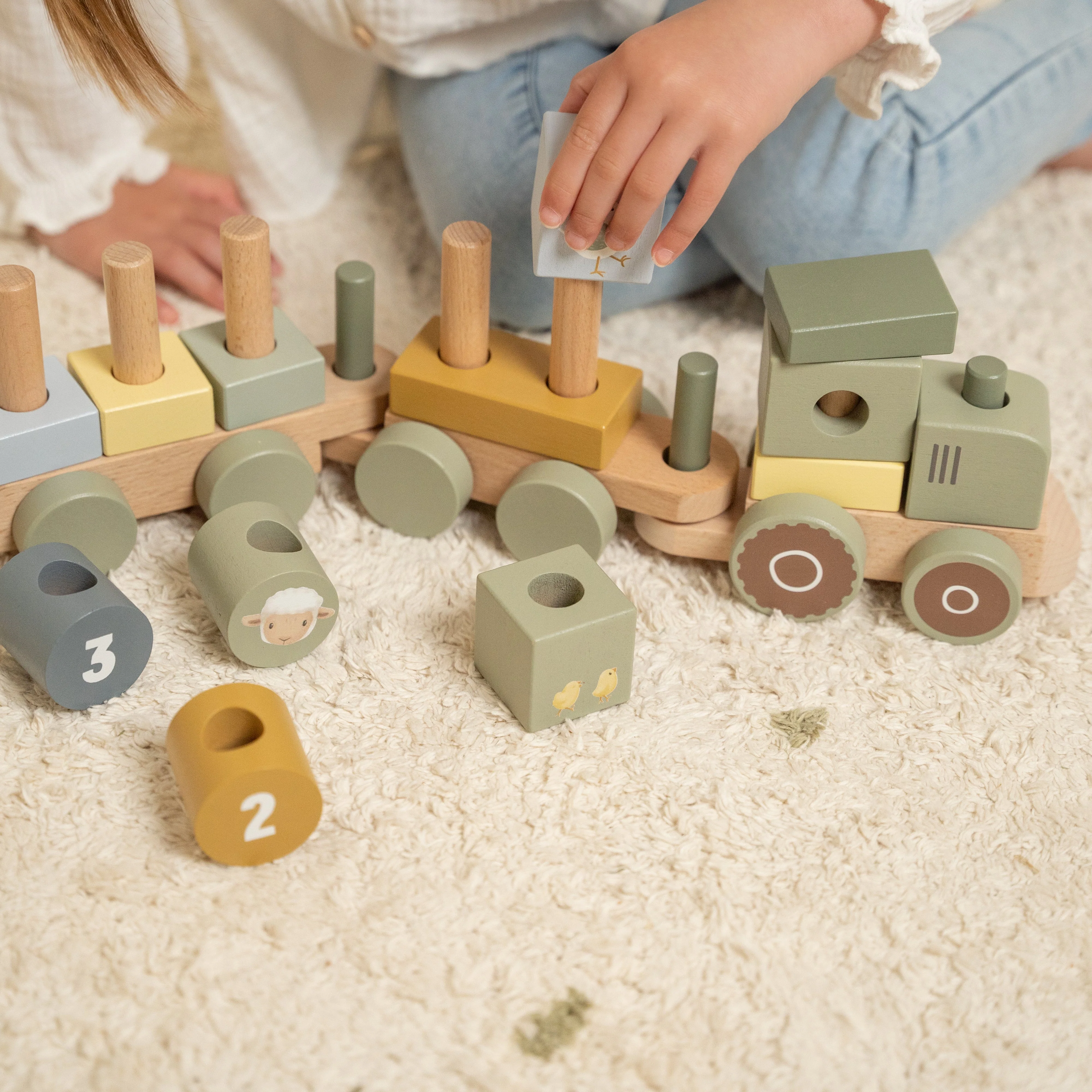 Wooden Stacking Train Tractor - Image 5