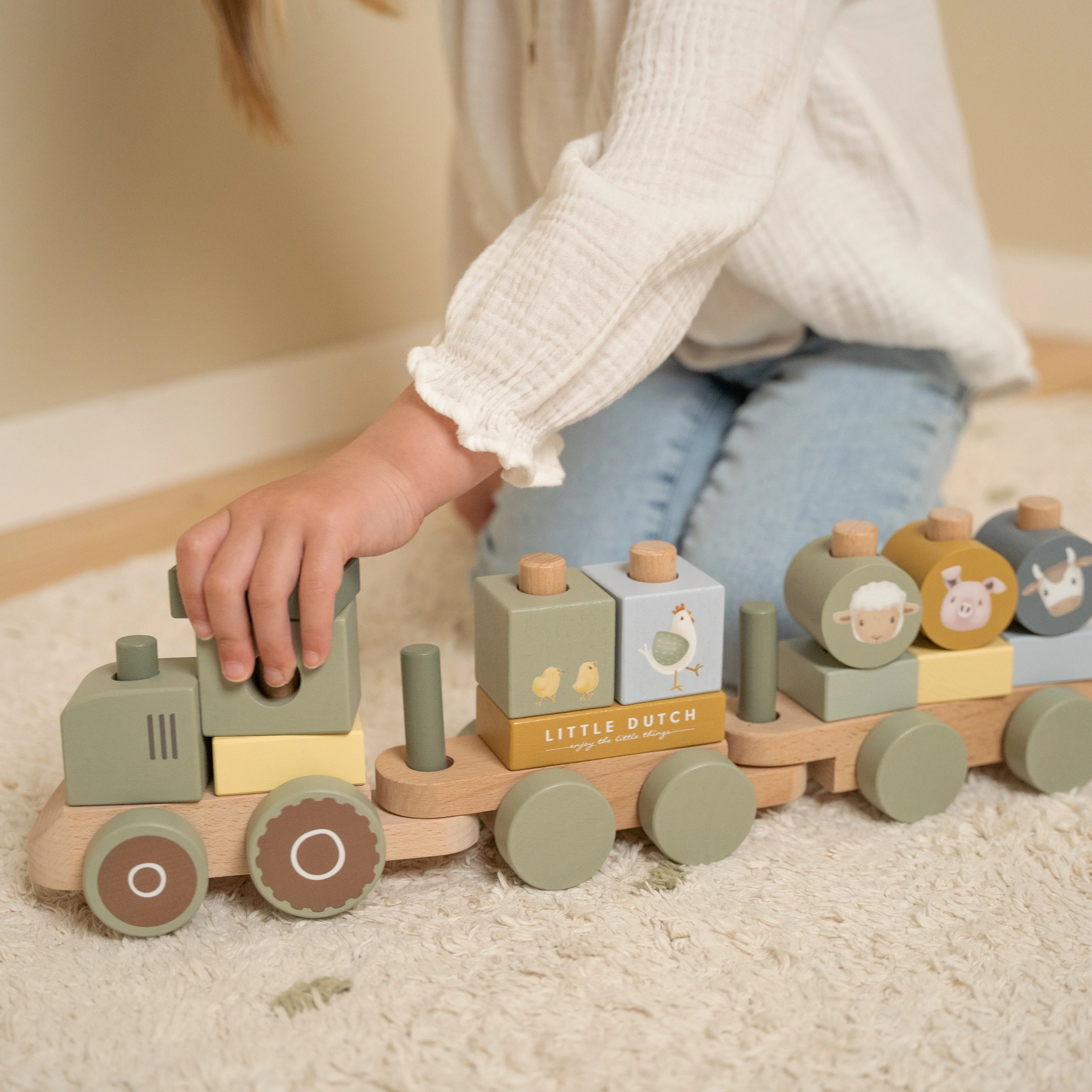 Wooden Stacking Train Tractor - Image 6